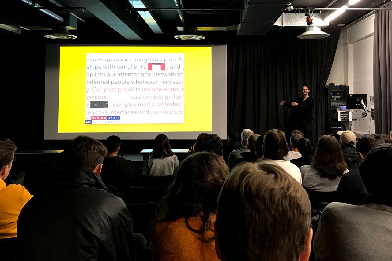 Rune Madsen on stage at Processing Community Day in London 2019